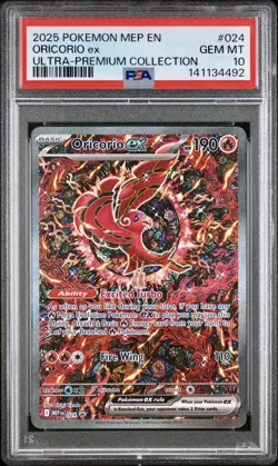 2025 POKEMON MEP EN-ME BLACK STAR PROMO #024 ORICORIO EX PSA 10 - Image 1