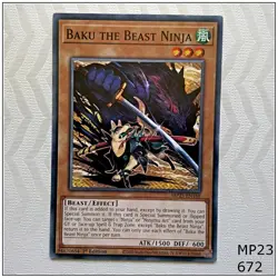Baku the Beast Ninja - MP23-EN168 - Common 1st Edition Yugioh - Image 1