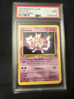 PSA 9 Mewtwo 3 Black Star Promo Movie Promo 1999 Pokemon Card New Cert - Image 3