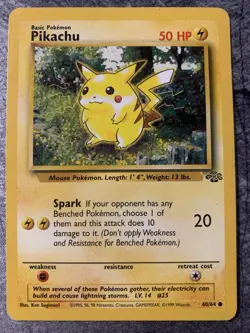 VINTAGE Pokemon Card Pikachu Jungle 60/64 Regular MP - Image 1