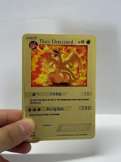 Thicc Charizard HP120 Metal Pokemon Card-Collectible Gift Display HOT!! - Image 1