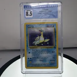Pokemon TCG Lapras Fossil First Edition Holo Rare Card CGC New Label 8.5 - Image 1