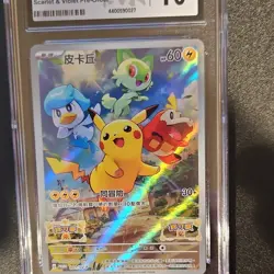 Pikachu Scarlet & Violet Pre-Order Promo Holo PSA 10 Chinese Pokemon Card - Image 1