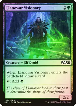 MTG Llanowar Visionary FOIL NM Core Set 2021 M21 Magic Gathering card - Image 1