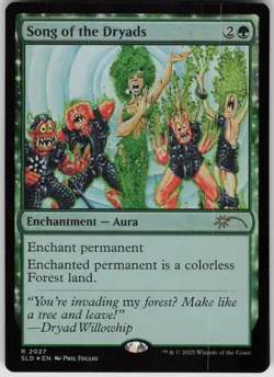 MTG Song of the Dryads Rainbow Foil Foil NM Secret Lair Drop Series Magic 2027 - Image 1