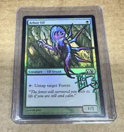 Arbor Elf Core Set 2013 (M13) Foil Altered Signed MTG RARE - Image 1