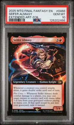 PSA 10 Seifer Almasy FOIL 0466 Rare Extended Art Final Fantasy MTG - Image 1