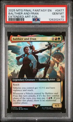 PSA 10 Balthier and Fran (Extended Art) FOIL MTG Final Fantasy NM 477 - Image 1