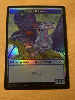 MTG Faerie Dragon Token FOIL CLB NM English - Image 1
