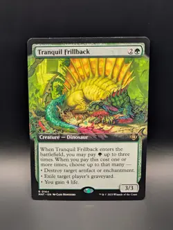 MTG - Tranquil Frillback - EXTENDED ART - Creature Dinosaur - MAT #164 - Rare - Image 1