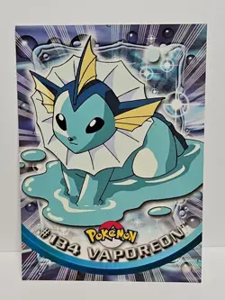 Pokemon 2000 TCG #134 Vaporeon Topps Animation Edition Series 3 Blue Logo - Image 1