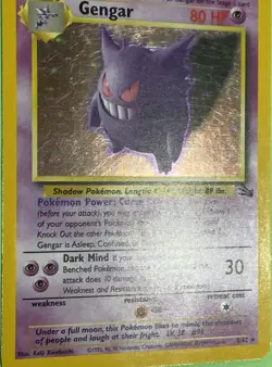 Gengar 5/62 1999 Fossil Unlimited Holo Rare Vintage Pokemon Card CLEAN - Image 2