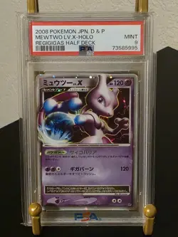 PSA 9 MINT 2008 POKEMON JAPANESE D&P MEWTWO LV.X- HOLO REGIGIGAS HALF DECK - Image 1