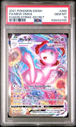 2021 POKEMON SWORD & SHIELD FUSION STRIKE SECRET #269 FULL ART/MEW VMAX PSA 10 - Image 1