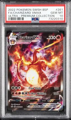 2022 POKEMON SWSH BLACK STAR PROMO #261 FULL ART/CHARIZARD VMAX PSA 10 - Image 1