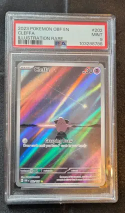 2023 Pokemon Obsidian Flames Cleffa 202/197 IR PSA 9 **FREE SHIPPING** - Image 1