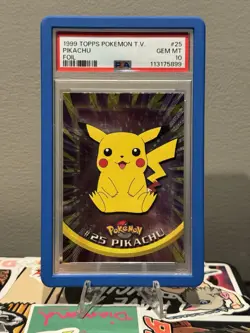 1999 POKEMON TOPPS TV PIKACHU FOIL #25 **TEXTURED EMBOSSED** - Image 1