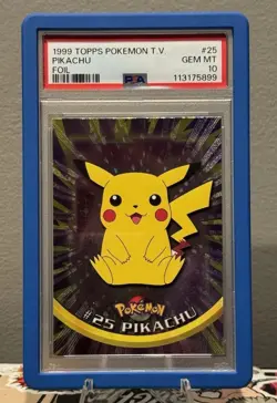 1999 POKEMON TOPPS TV PIKACHU FOIL #25 **TEXTURED EMBOSSED** - Image 3