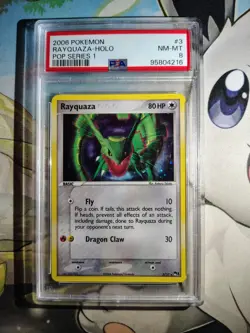 Rayquaza Holo Pop Series 1 3/17 PSA8 NM-MT Pokemon 2006 With Swirl - Image 1