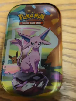 Pokemon TCG: Prismatic Evolutions Espeon Mini Tin Opened - Image 1