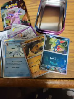 Pokemon TCG: Prismatic Evolutions Espeon Mini Tin Opened - Image 2