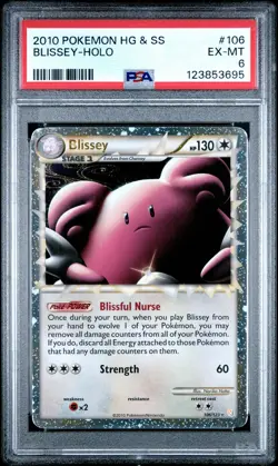 2010 POKEMON HEARTGOLD & SOULSILVER #106 BLISSEY-HOLO PSA 6 - Image 1