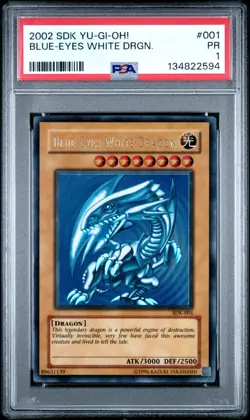 PSA 1 SDK-001 Blue-Eyes White Dragon 2002 Yugioh Starter Deck Kaiba - Image 1