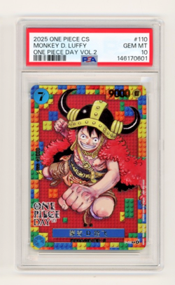 2025 One Piece Monkey D. Luffy #P-110 One Piece Day Promo CS PSA 10 GM Pop 9 - Image 1
