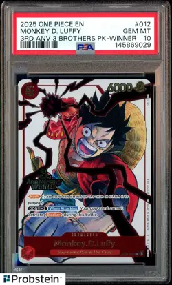 #2 2025 One Piece 3rd Anniversary 3 Brothers Pack Winner Monkey D Luffy PSA 10 - Image 1