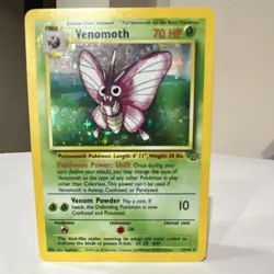 Pokemon Venomoth Jungle Holo Rare 13/64 70 HP English TCG Card 1999 - Image 1