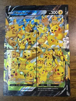 Pikachu V-Union [Set of 4] Celebrations Sword & Shield Promo Cards Holo Pokemon - Image 1