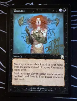 Signed Unmask MTG card Mercadian Masques expansion artist rk post SOLD AS IS - Image 1
