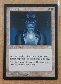 1997 MAGIC THE GATHERING WEATHERLIGHT AURA OF SILENCE TD25 - Image 1