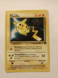 WOTC Black Star Pikachu Gold Lightning Bolt Stamp Movie Promo #4 Pokemon - Image 1