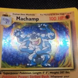 Machamp 1st Edition Pokemon Card 8/102 Base Set Rare Holo WOTC 1999 - EXC LP - Image 2