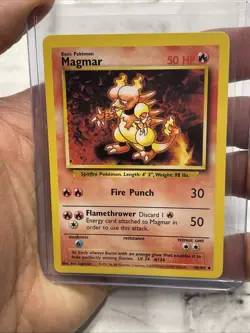Magmar 36/102 Base Set Pokemon Card Uncommon Vintage Vtg NM/MT Never Played TCG - Image 1