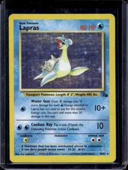 Lapras (10) Fossil #10/62 Pokemon Holo Rare (MP) - Image 1