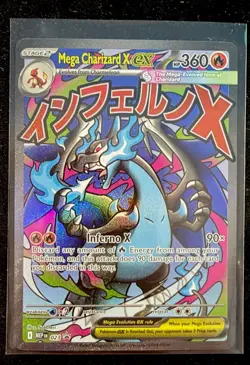 Mega Charizard X ex 023 Pokemon TCG Me: Mega Evolution Black Star Promo Holo - Image 3
