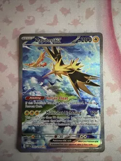 Pokemon Zapdos ex 202/165 Scarlet & Violet 151 SIR English - LP - Image 1