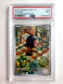 2023 POKEMON S&V OBSIDIAN FLAMES Illustration Rare LECHONK #209 - PSA 9 - Image 1