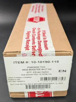 Pokemon Mega Evolution Phantasmal Flames ME02 Booster 6-Box Case Sealed - Image 1