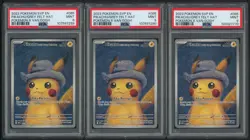Lot of (3) Pokemon SVP EN Pokemon X Van Gogh Pikachu with Grey Felt Hat PSA 9 - Image 1
