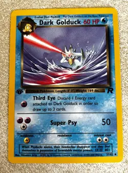 Pokemon Dark Golduck 37/82 1st Edition Team Rocket Set WOTC Vintage TCG LP+ - Image 3