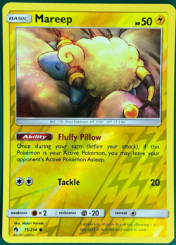 Pokemon - Mareep 75/214 - Reverse Holo - Lost Thunder - NM/M - Image 1