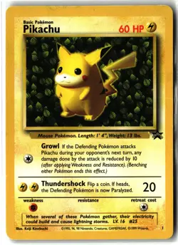 Pikachu ⭐ 1 Promo Wizards Black Star Promos 1999 Pokemon MP - Image 1