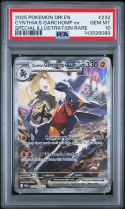 2025 POKEMON DRI EN-DESTINED RIVALS #232 CYNTHIA'S GARCHOMP EX PSA 10 - Image 1