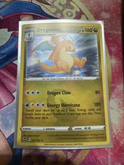 Pokemon TCG Dragonite Silver Tempest 131/195 Holo Holo Rare LP - Image 1