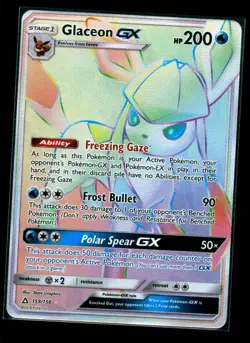 2018 POKEMON ULTRA PRISM GLACEON GX #159 SECRET RARE NM - Image 1