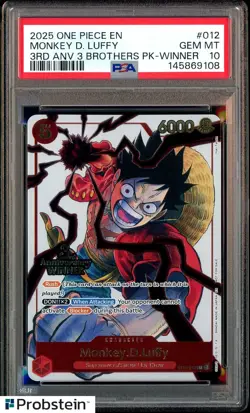 #1 2025 One Piece 3rd Anniversary 3 Brothers Pack Winner Monkey D Luffy PSA 10 - Image 1