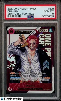 2023 One Piece Promo Serialized Top Prize #120 Shanks PSA 10 GEM MINT - Image 1